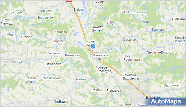 mapa Kamienica Dolna, Kamienica Dolna na mapie Targeo